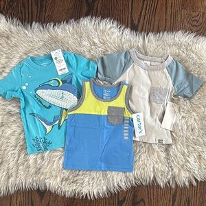 12M NWT Carter's 3 T-Shirt & Tank Set Bundle